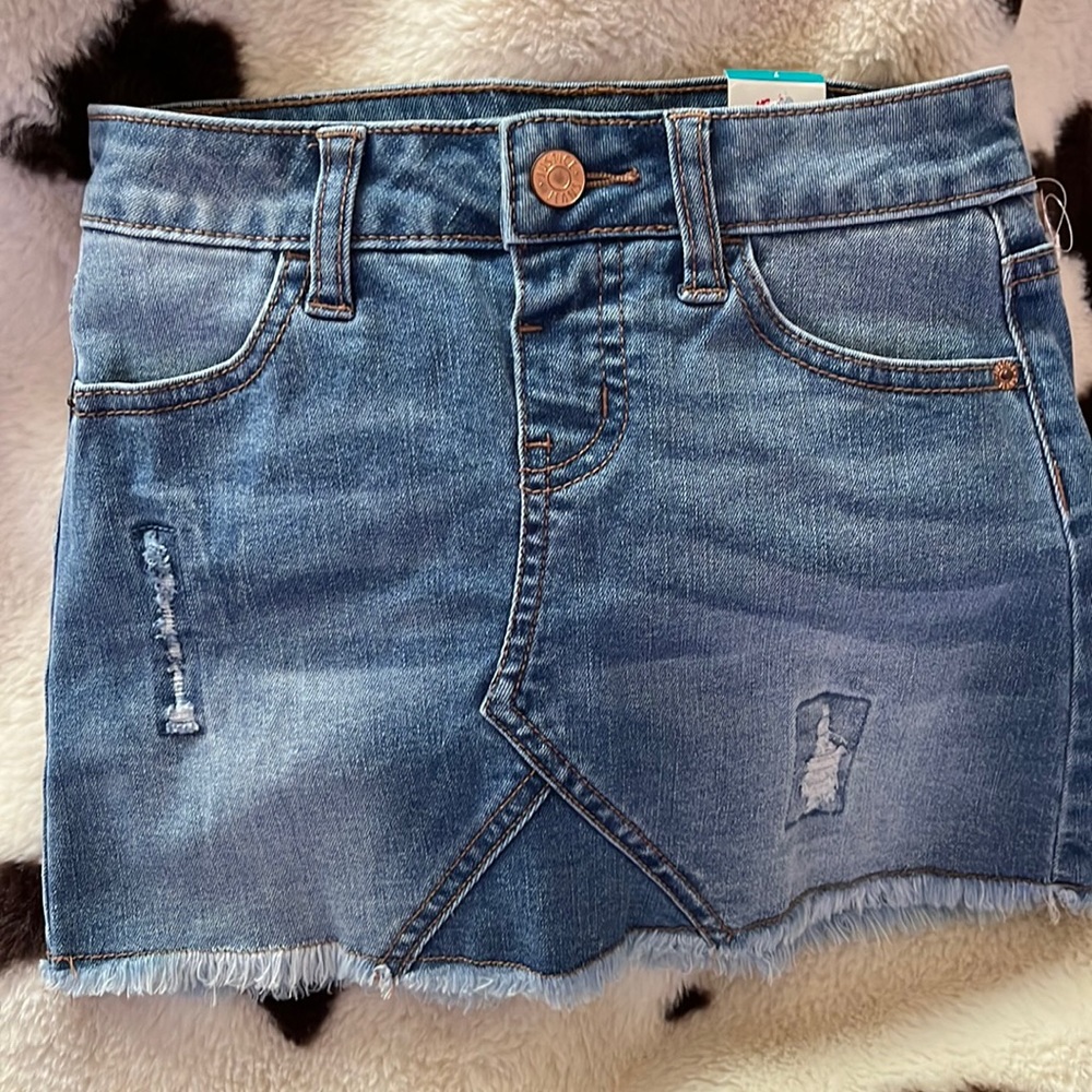 Denim skirt with built in shorts